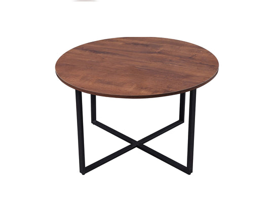 Black Cross and Zero Table With Wood Top