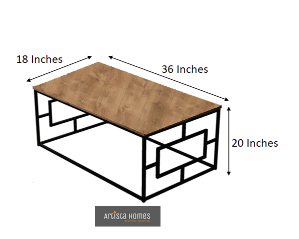 Rubik's Cube Coffee Table with a Black Base and Wood Finish Top