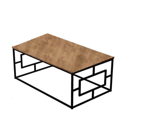 Rubik's Cube Coffee Table with a Black Base and Wood Finish Top