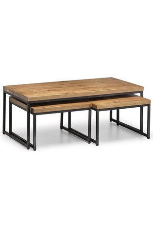 Rectangle Table With 2 Nesting Tables in Black and Wood