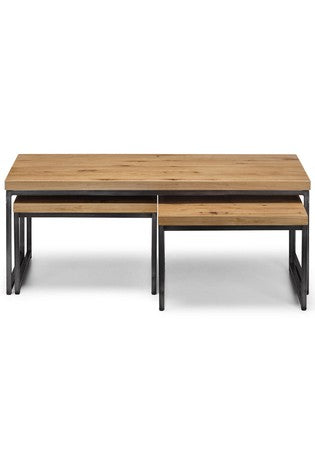 Rectangle Table With 2 Nesting Tables in Black and Wood